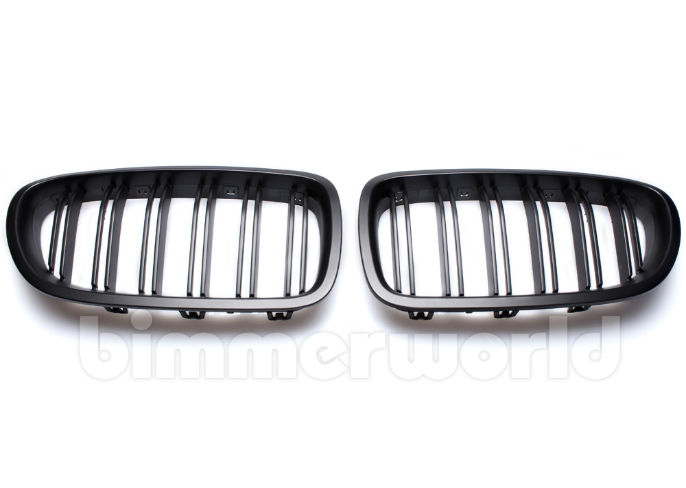 BMW F10 F11 5 Series Gloss Black M5 Style Dual Slat Twin Bar