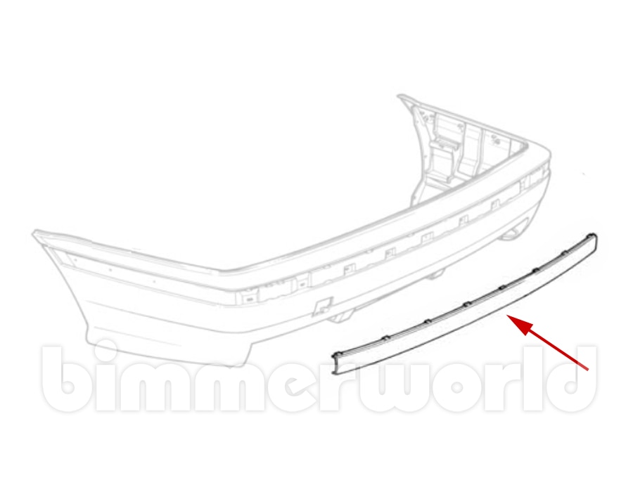 Rear Bumper Center Impact Strip (Smooth), BMW - E36 3-Series