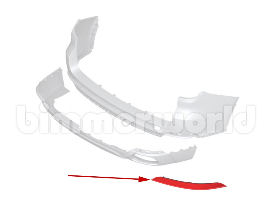 Bumper Reflector, Rear Right - Genuine BMW - F15 X5 Base